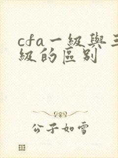 cfa一级与三级的区别