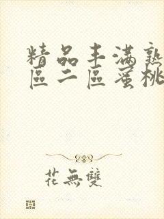 精品丰满熟女一区二区蜜桃