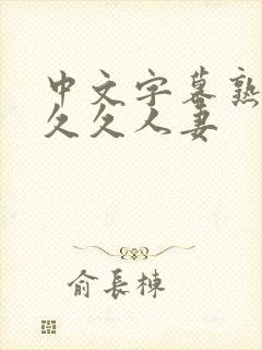 中文字幕熟妇久久久人妻