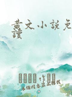 黄文小说免费阅读