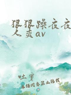 狠狠躁夜夜躁人人爽av