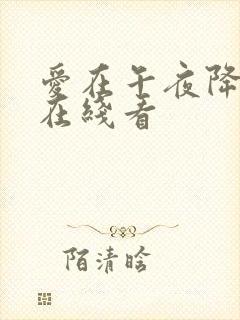 爱在午夜降临前在线看