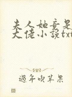 夫人她竟是全能大佬小说txt下载