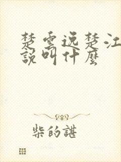 楚云逸楚江临小说叫什么