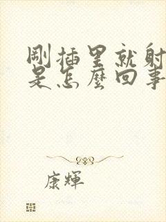 刚插里就射精那是怎么回事