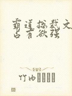 霸道总裁文男主占有欲强