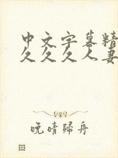 中文字幕精品久久久久人妻红杏视频