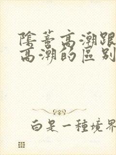 阴蒂高潮跟阴道高潮的区别