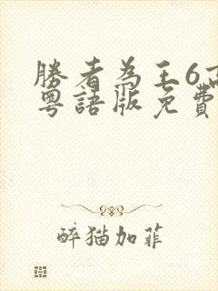 胜者为王6高清粤语版免费观看