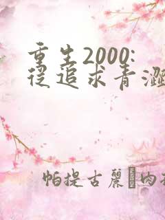 重生2000:从追求青涩校花同桌开始正