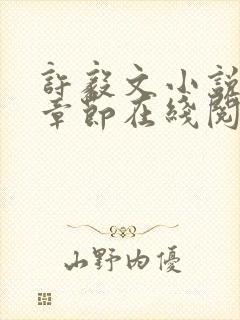 许毅文小说最新章节在线阅读