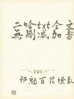 二哈txt全文无删减加番外
