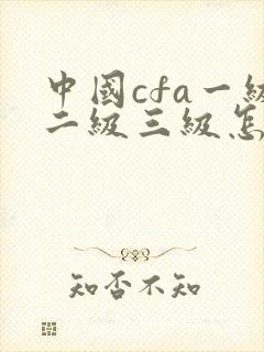 中国cfa一级二级三级怎么分的