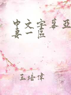 中文字幕亚洲人妻一区