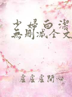 少 妇 白 洁无删减全文阅读