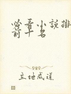 必看小说排行榜前十名