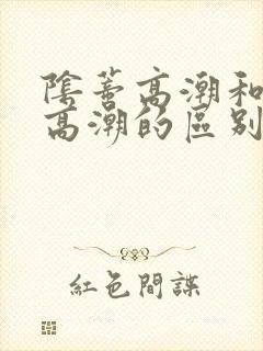 阴蒂高潮和阴道高潮的区别