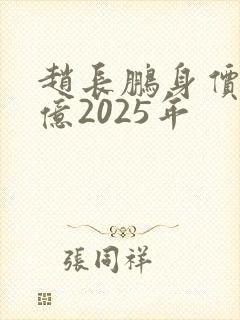 赵长鹏身价多少亿2025年