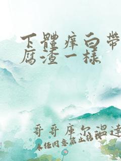 下体痒白带像豆腐渣一样