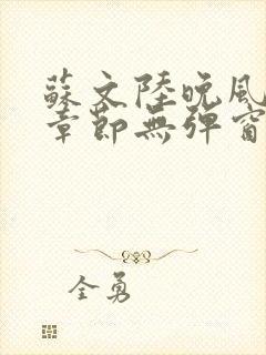 苏文陆晚风最新章节无弹窗笔趣阁