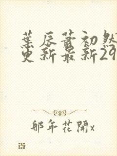 叶辰萧初然刚刚更新最新2973章节