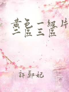 黄色一级片一区二区三区