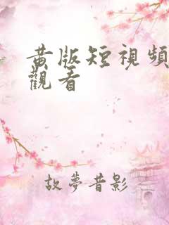 黄版短视频在线观看