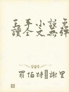 王平小说免费阅读全文无弹窗