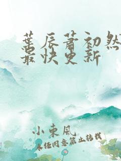 叶辰萧初然刚刚最快更新