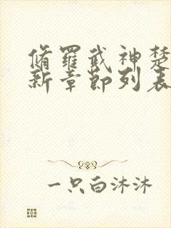 修罗武神楚枫最新章节列表