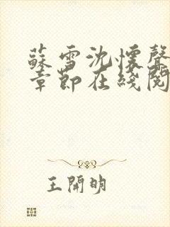 苏雪沈怀声最新章节在线阅读