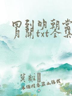 回到明朝当王爷月关txt全集下载
