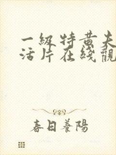 一级特黄夫妻生活片在线观看