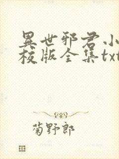 异世邪君小说精校版全集txt