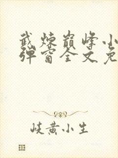 武炼巅峰小说无弹窗全文免费阅读