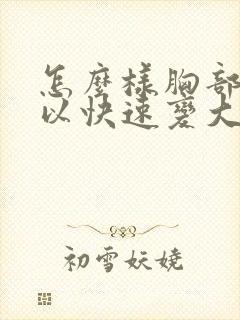 怎么样胸部才可以快速变大