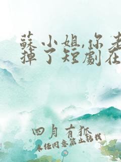 苏小姐,你老公掉了短剧在线