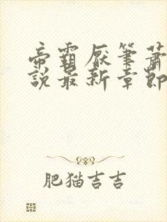 帝霸厌笔萧生小说最新章节