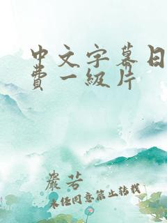 中文字幕日韩免费一级片