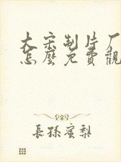 大宋制片厂动漫怎么免费观看