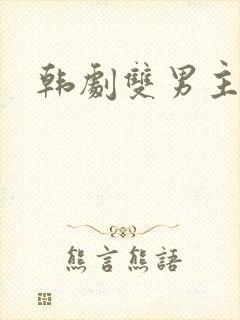 韩剧双男主的剧
