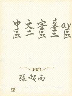 中文字幕av一区二区三区不卡