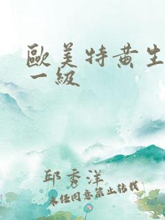 欧美特黄生活片一级