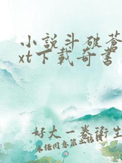 小说斗破苍穹txt下载奇书网