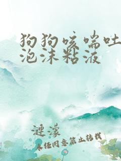 狗狗咳喘吐白色泡沫粘液