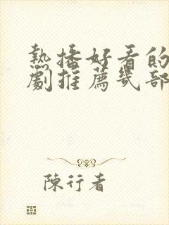 热播好看的电视剧推荐几部