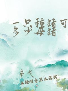 一只种猪可以配多少母猪