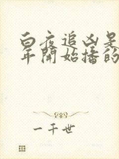 白夜追凶是哪一年开始播的