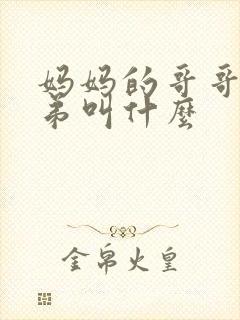 妈妈的哥哥和弟弟叫什么