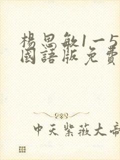 杨思敏1一5集国语版免费下载